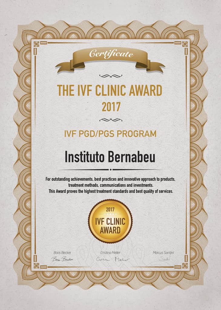 IVF CLINIC AWARD 2017 – Instituto Bernabeu – IVF PGD/PGS Program