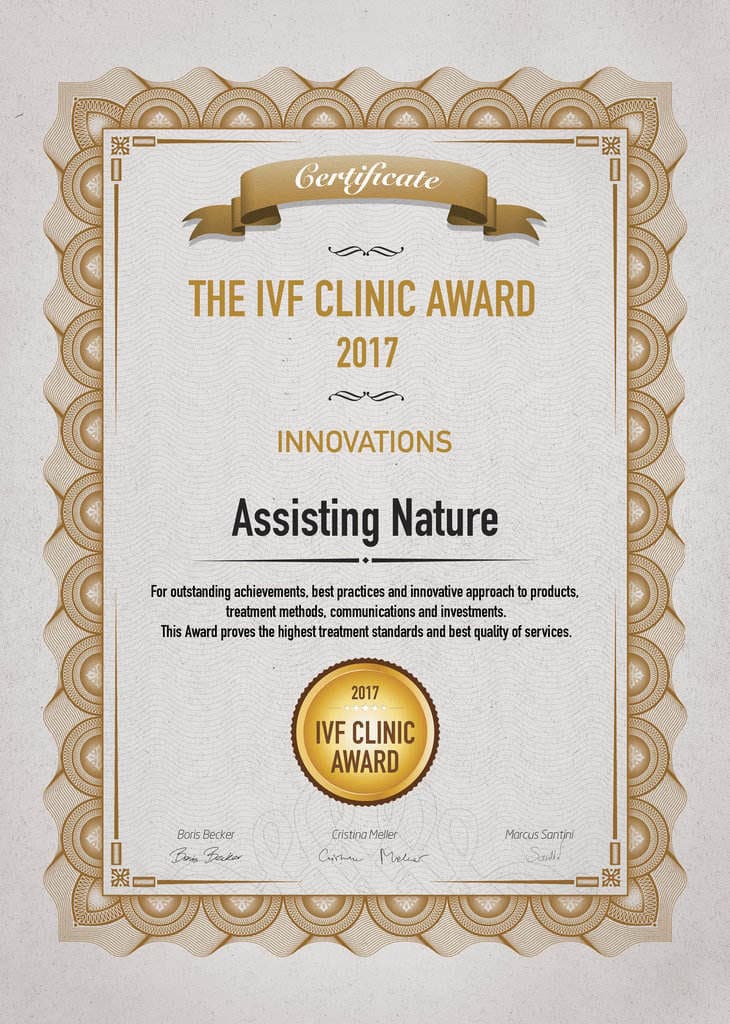 IVF CLINIC AWARD 2017 – Assisting Nature – Innovations