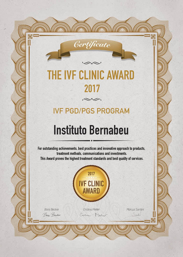 ivf clinic award 2017 instituto bernabeu