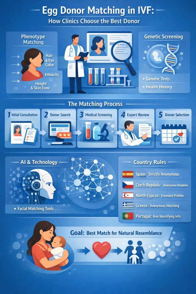 Egg donor matching - phenotype matching infographic